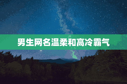 男生网名温柔和高冷霸气(男生网名温柔和高冷霸气两个字)